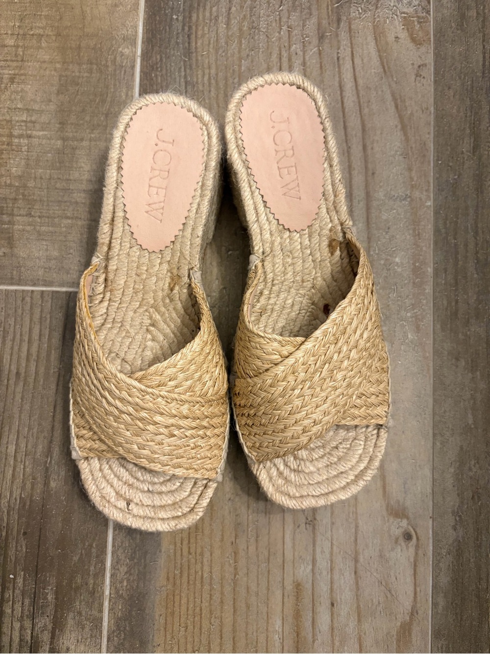 J. Crew Natural Braided Slide Mules - Beige
